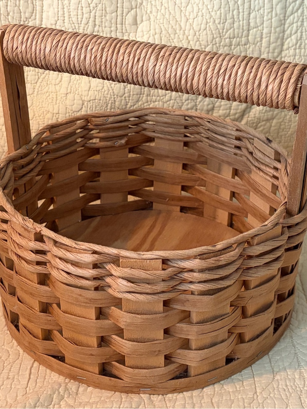 Natural Brown Woven Basket with Handle - Home Accents